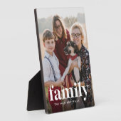 Plaque Photo Photo de famille et nom vertical (Côté)