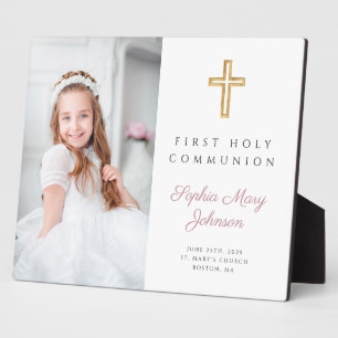 Plaque Photo Photo de fille de première communion moderne
