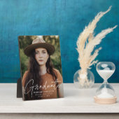 Plaque Photo Photo de Graduate moderne White Script Graduate (Côté)