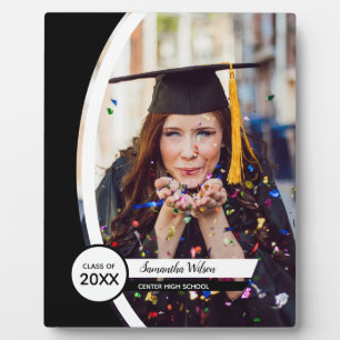 Plaque Photo Photo de graduation de Black Curved Frame