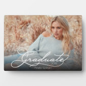 Plaque Photo Photo de graduation de script blanc (Devant)