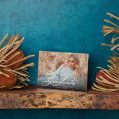 Plaque Photo Photo de graduation de script blanc (Côté)