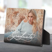 Plaque Photo Photo de graduation de script blanc