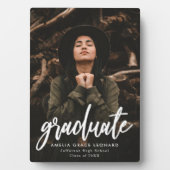 Plaque Photo Photo de Graduation de Script blanc moderne (Devant)