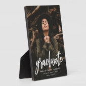 Plaque Photo Photo de Graduation de Script blanc moderne (Côté)