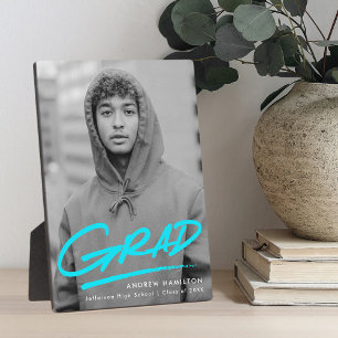 Plaque Photo Photo de graduation en pointillé turquoise