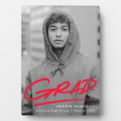 Plaque Photo Photo de Graduation Rouge en purée moderne (Devant)