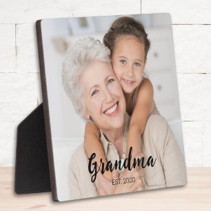 Plaque Photo Photo de grand-mère personnalisée avec écriture mo