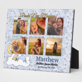 Plaque Photo Photo de la nouvelle maman bébé Collage en bleu (Côté)