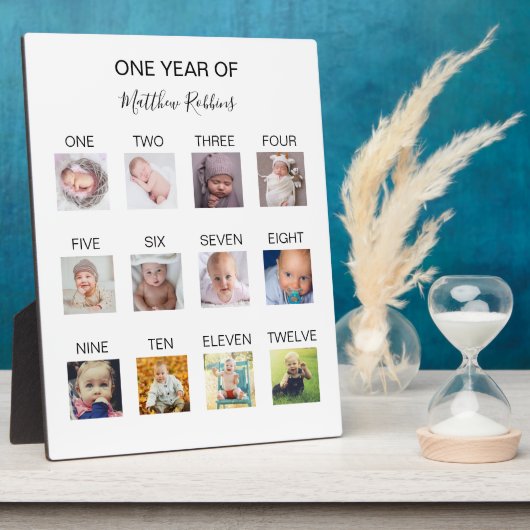 Plaque Photo Photo de la première année du bébé (Côté)