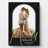 Plaque Photo Photo de mariage à l'Arche Élégant Noir (Devant)