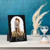 Plaque Photo Photo de mariage à l'Arche Élégant Noir (Côté)