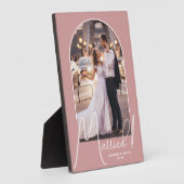Plaque Photo Photo de mariage Elegant Arch Dusty Rose (Côté)