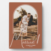 Plaque Photo Photo de mariage Elegant Arch Terracotta (Devant)