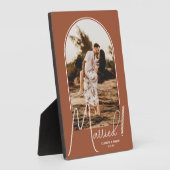 Plaque Photo Photo de mariage Elegant Arch Terracotta (Côté)