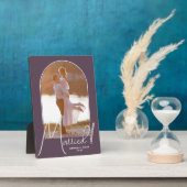 Plaque Photo Photo de mariage Elegant Arch Violet (Côté)