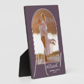 Plaque Photo Photo de mariage Elegant Arch Violet (Côté)