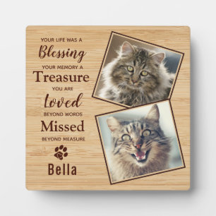 Plaque Photo Photo de memorial de chat domestique