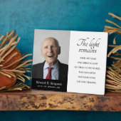 Plaque Photo Photo de poème mémorial Black The Light Remains (Côté)