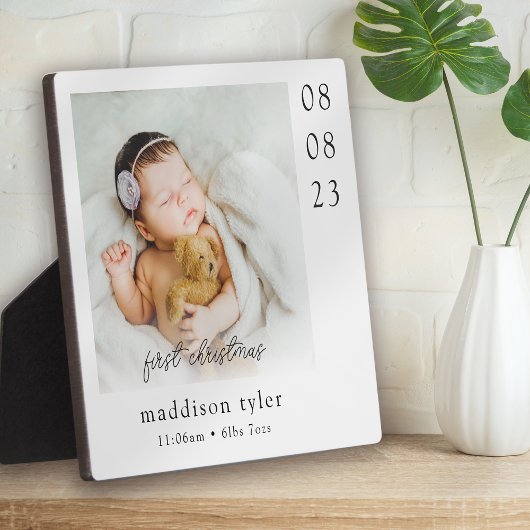 Plaque Photo Photo de premier Noël de bébé