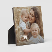 Plaque Photo Photo de script moderne personnalisée par Maman (Recto)