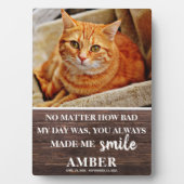 Plaque Photo Photo de souvenir rustique de chat (Devant)
