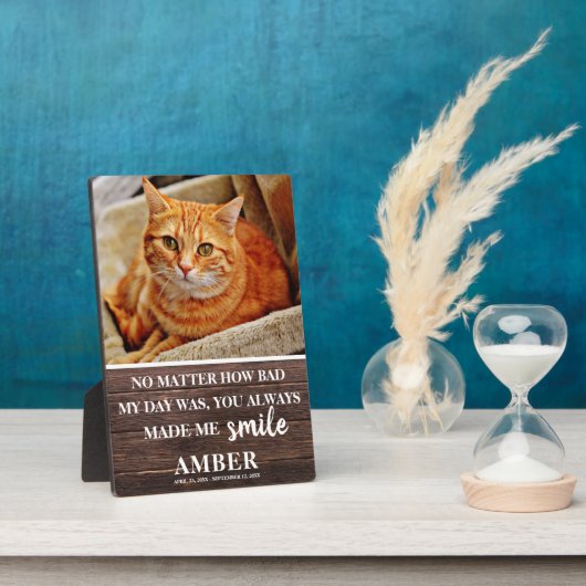 Plaque Photo Photo de souvenir rustique de chat (Côté)