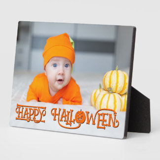 Plaque Photo Photo d'Halloween orange et noir