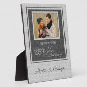 Plaque Photo Photo du 25e anniversaire de l'argent Damas (Côté)