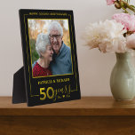 Plaque Photo Photo du 50e anniversaire des parents noirs et or<br><div class="desc">Classy golden mariage anniversaire pour personnaliser avec photo et noms.</div>