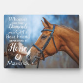 Plaque Photo Photo du meilleur ami équestre de la fille (Devant)