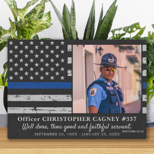 Plaque Photo Photo du Mémorial de la police Thin Blue Line