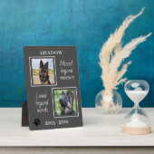 Plaque Photo Photo du mémorial de l'animal de compagnie regrett (Côté)