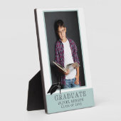 Plaque Photo Photo d'un diplômé moderne en bleu (Côté)