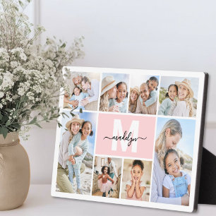 Plaque Photo Photo en collage avec monogramme