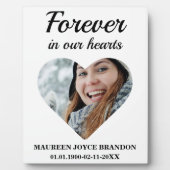 Plaque Photo Photo en forme de coeur Pour toujours dans nos coe (Devant)