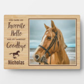 Plaque Photo Photo équine commémorative du cheval (Devant)