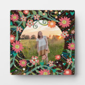 Plaque Photo Photo florale lunaire Customisée (Devant)