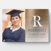 Plaque Photo Photo Gold Dark Blue Metallic Graduation Keepsaké (Devant)