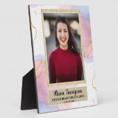 Plaque Photo Photo Graduation Abstraite Pink Blue Tabletop (Côté)