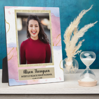 Plaque Photo Photo Graduation Abstraite Pink Blue Tabletop