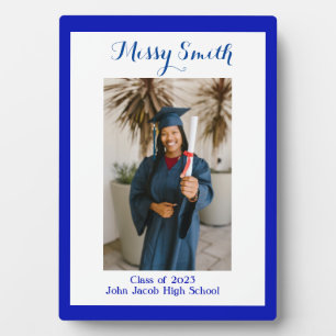 Plaque Photo Photo Graduation, Classe 2023 Bleu
