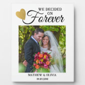 Plaque Photo Photo Mariage moderne Gold Coeur Citation (Devant)