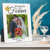 Plaque Photo Photo Mariage moderne Gold Coeur Citation (Côté)