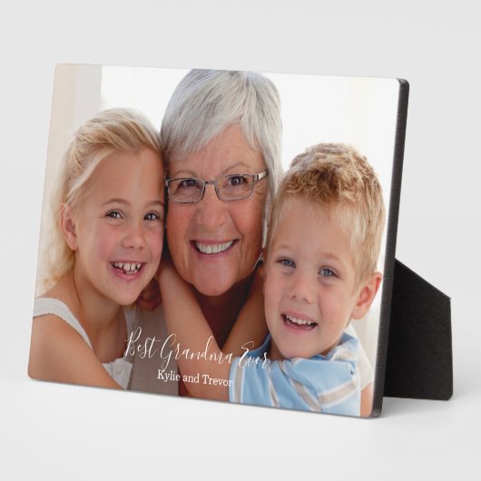 Plaque Photo Photo Meilleure grand-mère jamais (Côté)