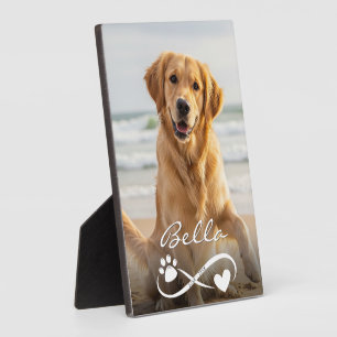 Plaque Photo Photo Mémorial du chien Paw Heart Infinity Keepsak