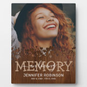 Plaque Photo Photo mémorial du cœur rustique (Devant)