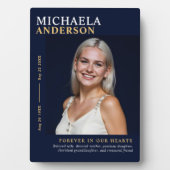 Plaque Photo Photo moderne Elegant Memorial Keepsaké table (Devant)