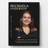 Plaque Photo Photo moderne Elegant Memorial Keepsaké table (Devant)