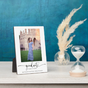 Plaque Photo Photo Moderne Elégant Script Graduation